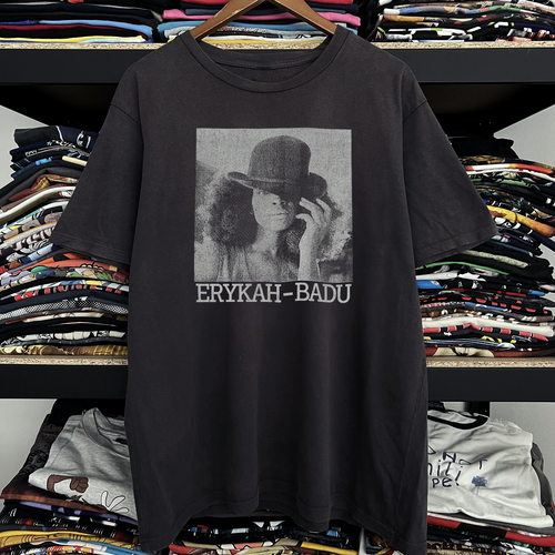 Vintage Y2k Erykah Badu Washed Black Graphic Graphic T-Shirt