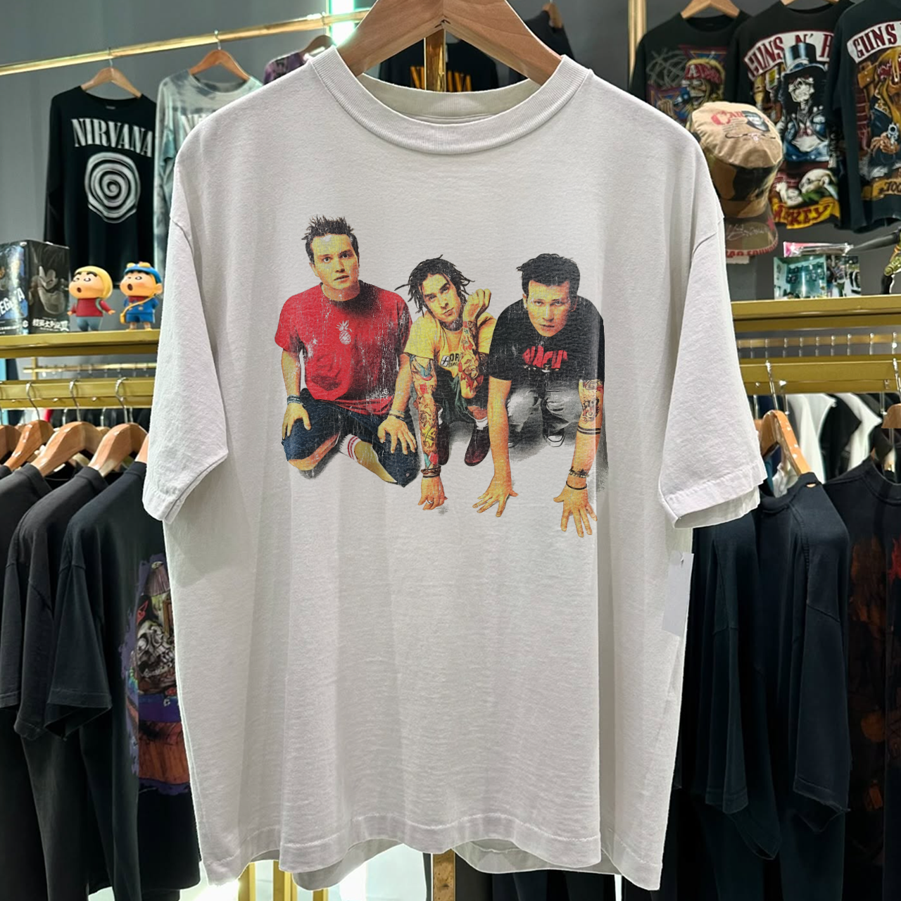 Vintage Y2K The Mark, Tom & Travis Show B182 Tour Rare Washed White Graphic T-Shirt