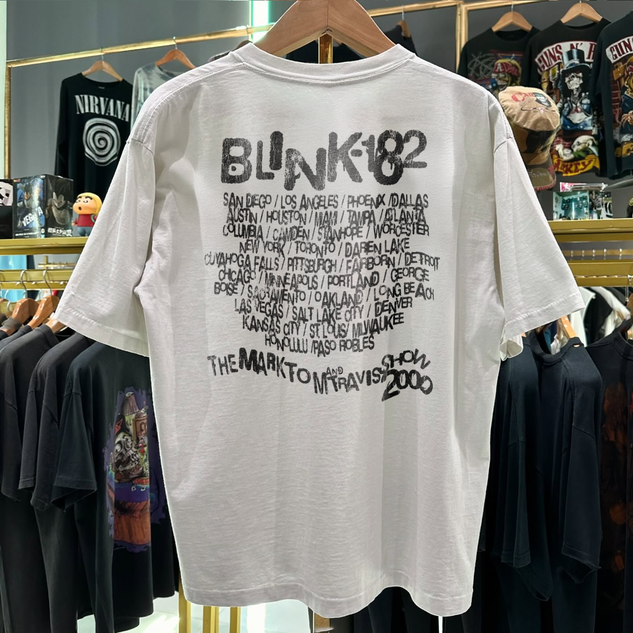 Vintage Y2K The Mark, Tom & Travis Show B182 Tour Rare Washed White Graphic T-Shirt