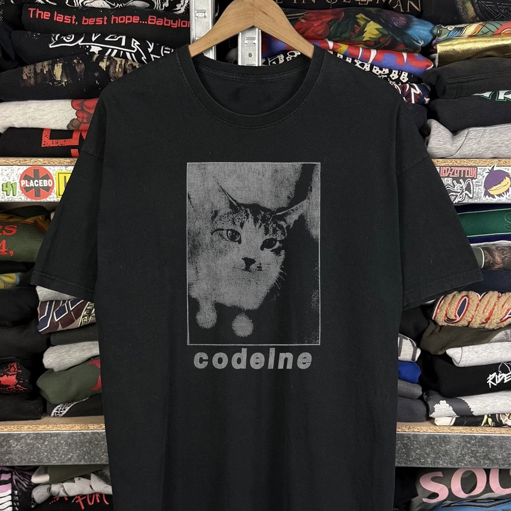 Vintage Rare Codeine Washed Black Graphic Graphic T-Shirt