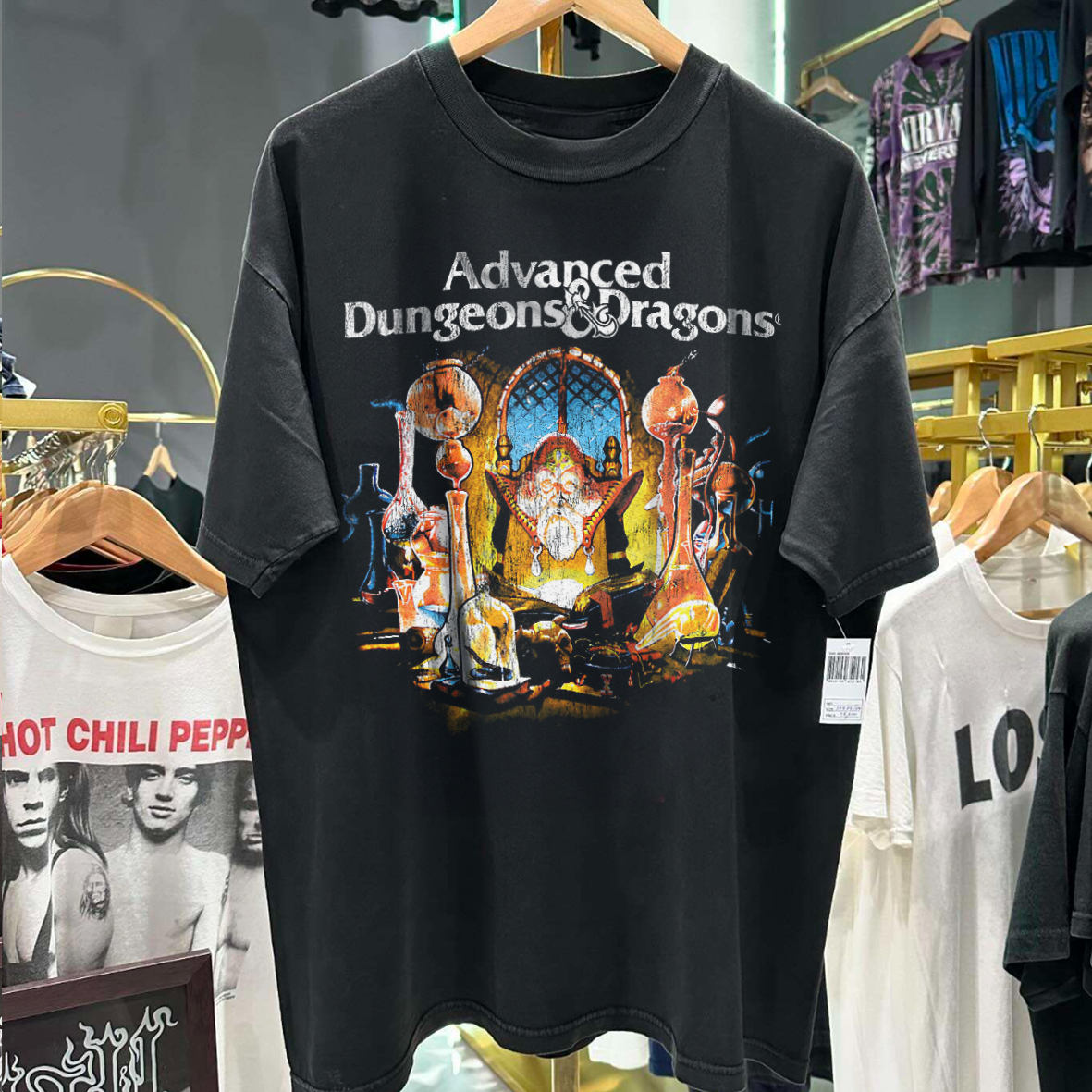 Vintage Ad & D 80's Vintage Washed Black Graphic T-Shirt