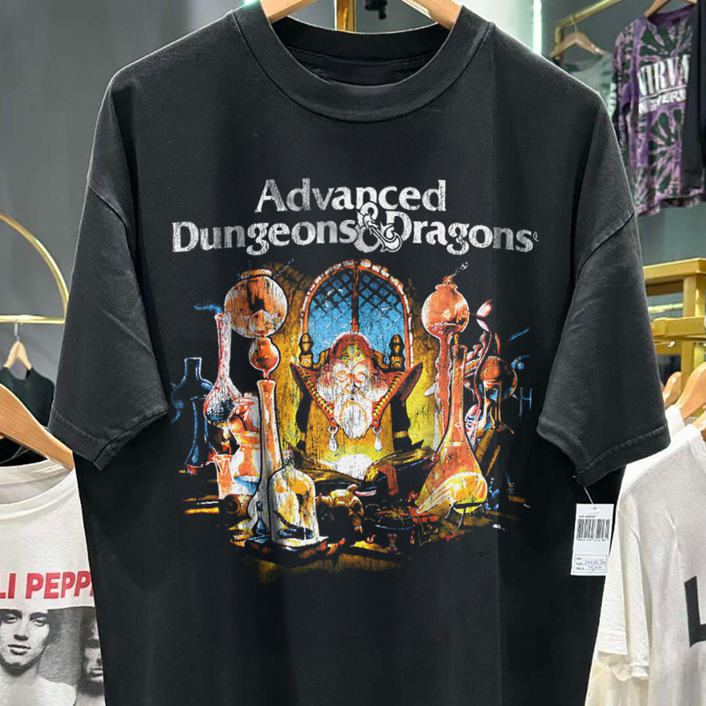 Vintage Ad & D 80's Vintage Washed Black Graphic T-Shirt