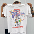 Vintage 90s Chuck-E-Cheese Birthday Celebration Grail Rare Washed White Graphic T-Shirt