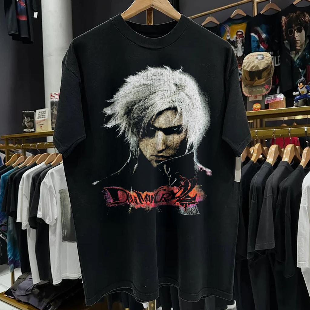 Vintage 03 Devil May Cry 2 Ps2 Black Washed Graphic T-Shirt