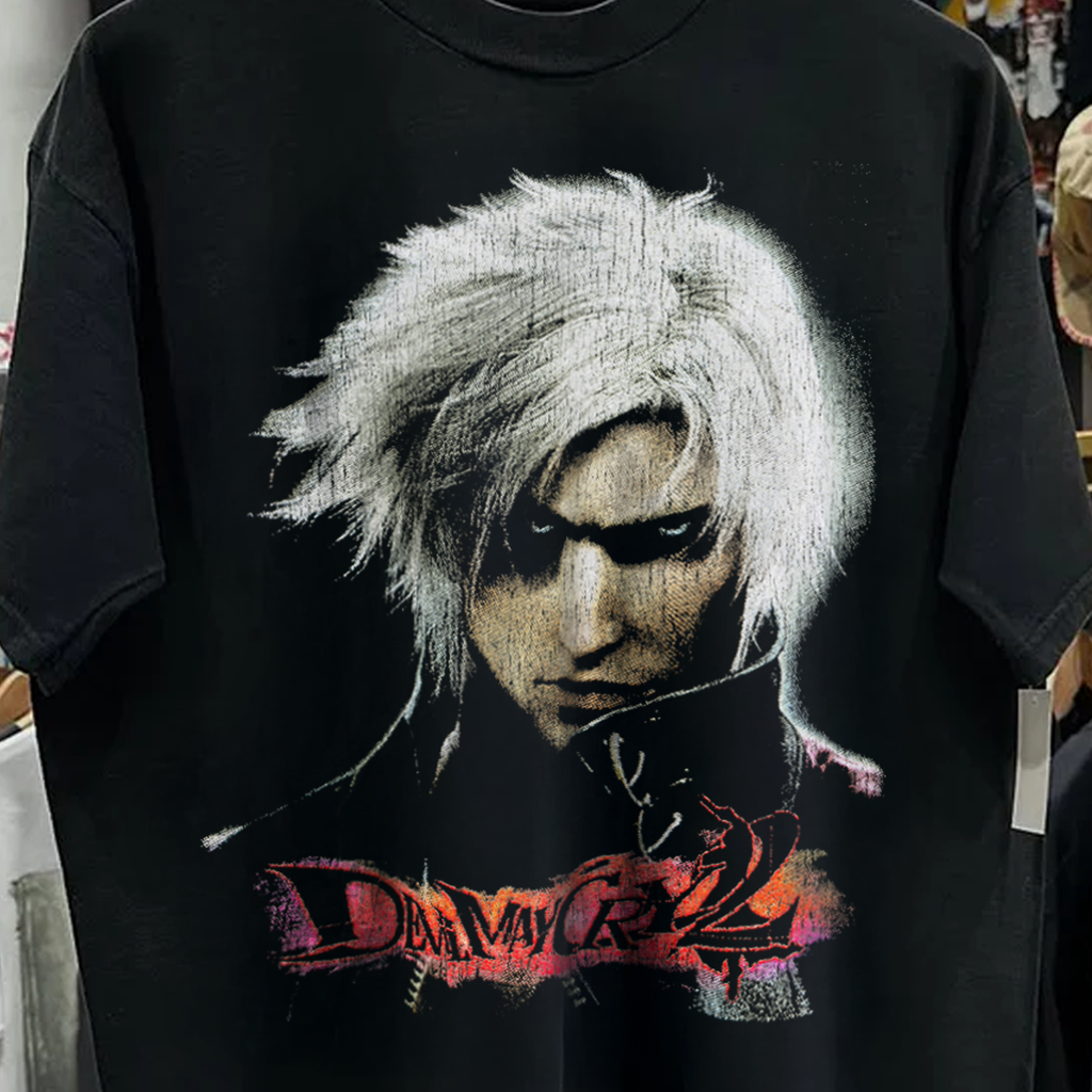 Vintage 03 Devil May Cry 2 Ps2 Black Washed Graphic T-Shirt