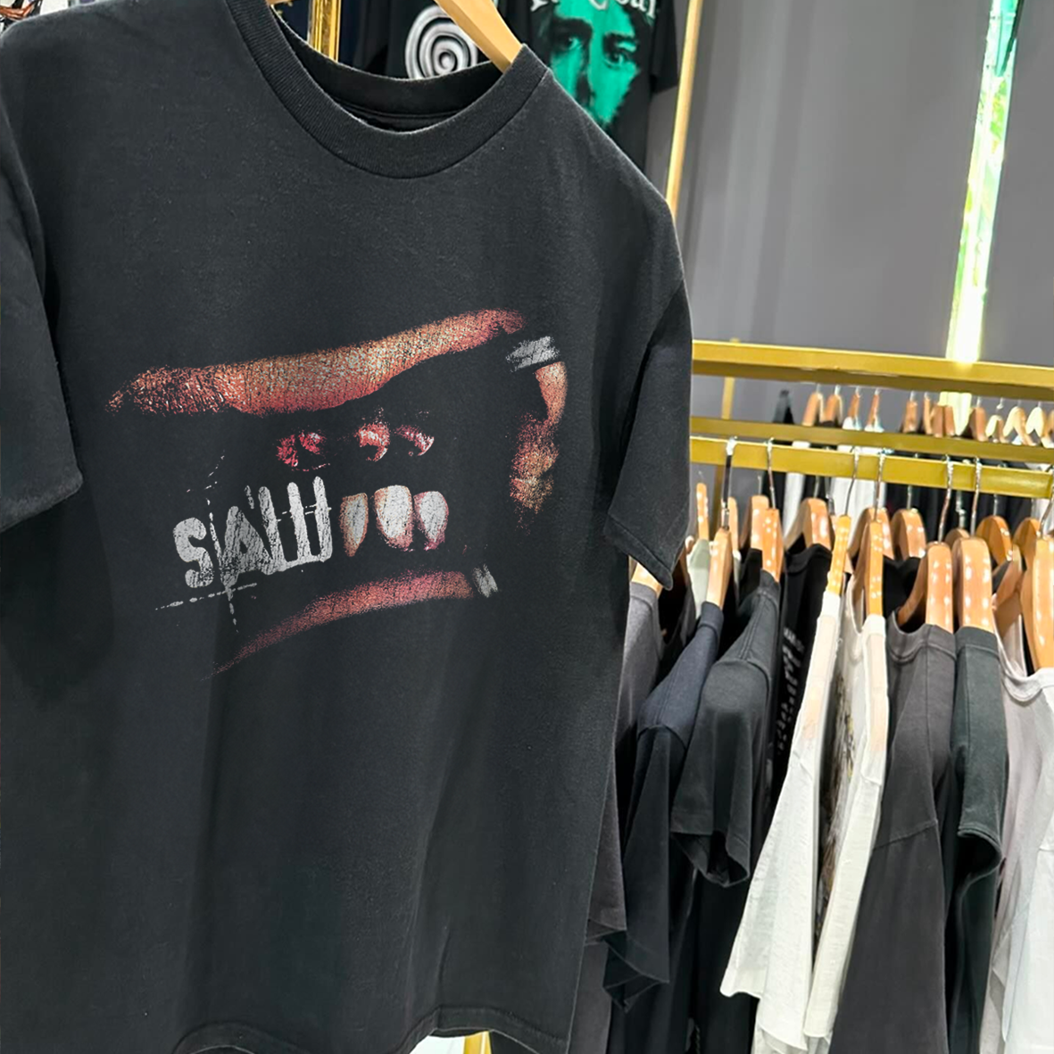 Vintage Saw 3 Promo Vintage Washed Black Graphic T-Shirt