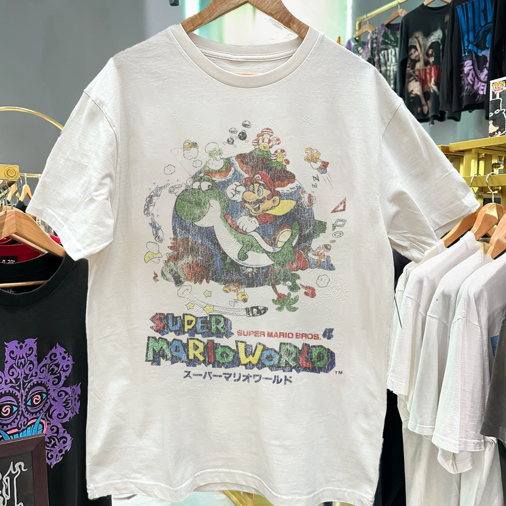 Vintage Super Mario World '98 Japan Vintage White Graphic T-Shirt