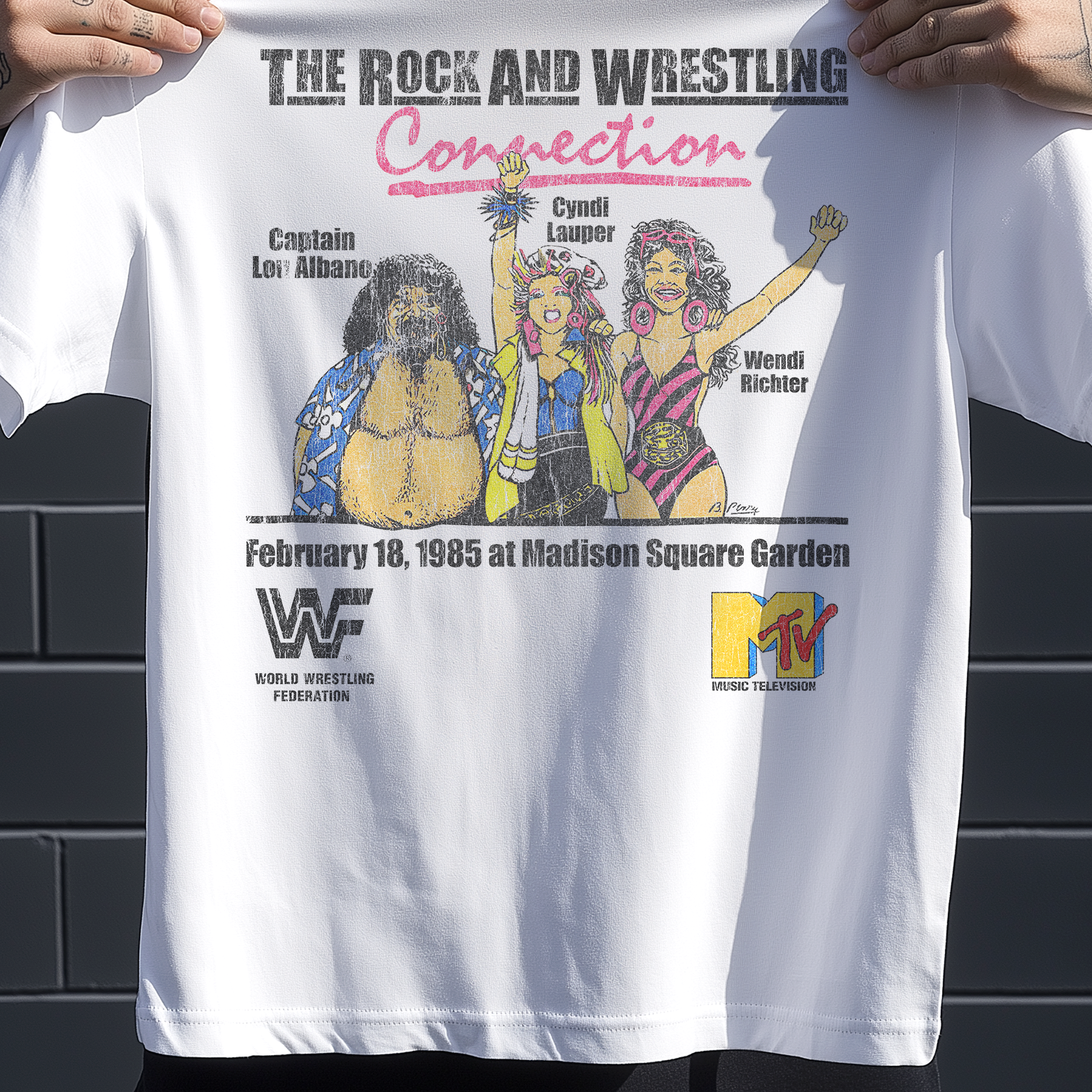 Vintage The War To Settle The Score '85 Promo Vintage Washed White Graphic T-Shirt