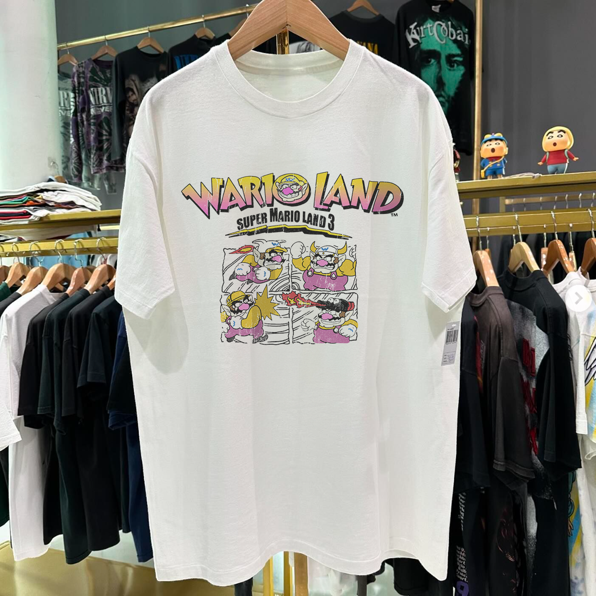 Vintage Super Warioland III White Graphic T-Shirt