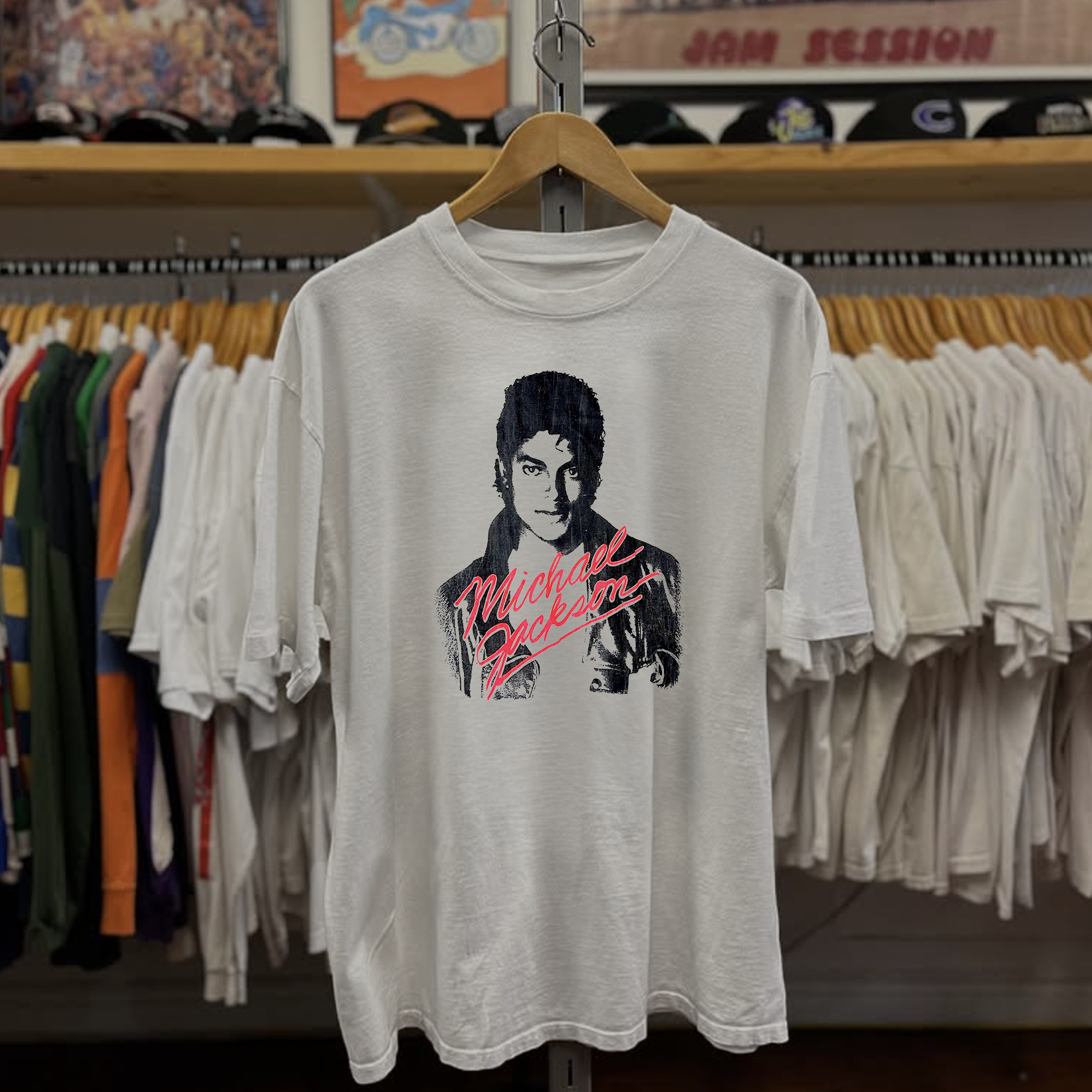 Vintage Rare Michael Jackson Washed White Graphic Graphic T-Shirt