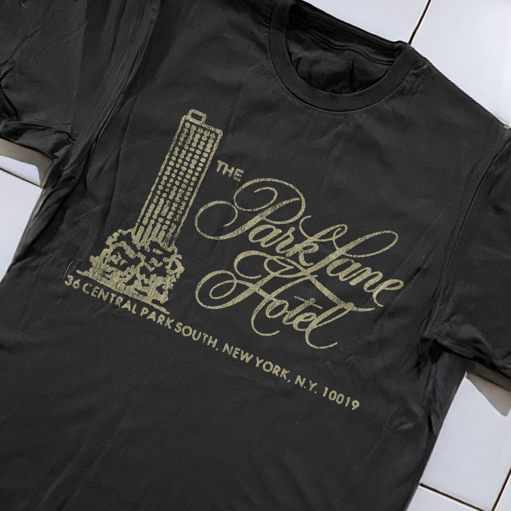 Vintage 90s Park Lane New York Hotel Rare Washed White Graphic T-Shirt