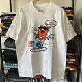 Vintage 1993 Donny Dominos Washed White Graphic Graphic T-Shirt