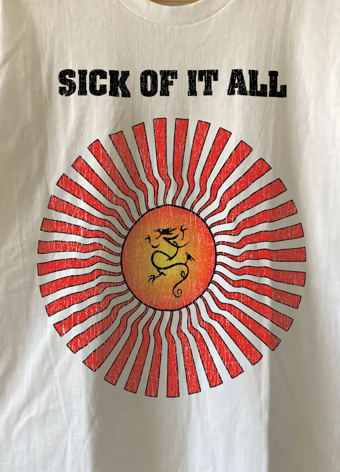 Vintage Sick Of It All Washed White Graphic Graphic T-Shirt