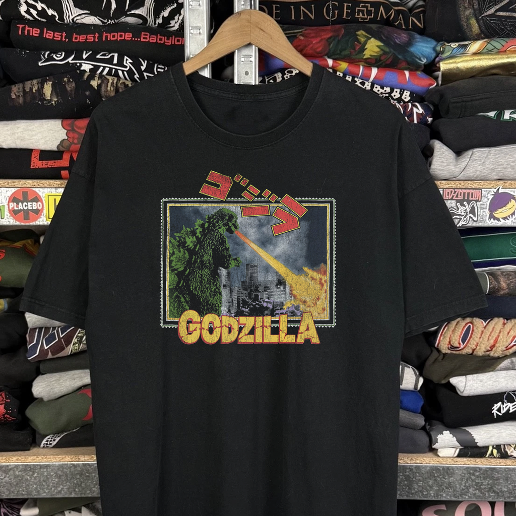 Vintage 1994 Godzilla Washed Black Graphic Graphic T-Shirt