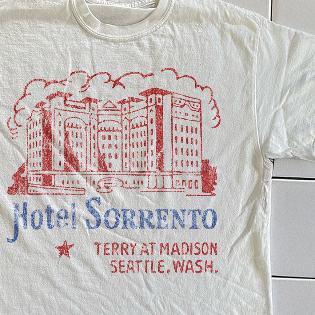 Vintage 90s Sorrento Hotel Rare Washed White Graphic T-Shirt