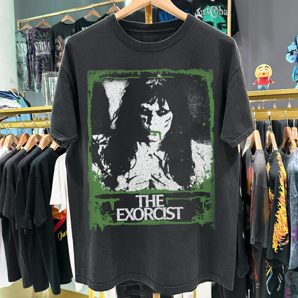 Vintage The Exorcist Washed Black Graphic Graphic T-Shirt