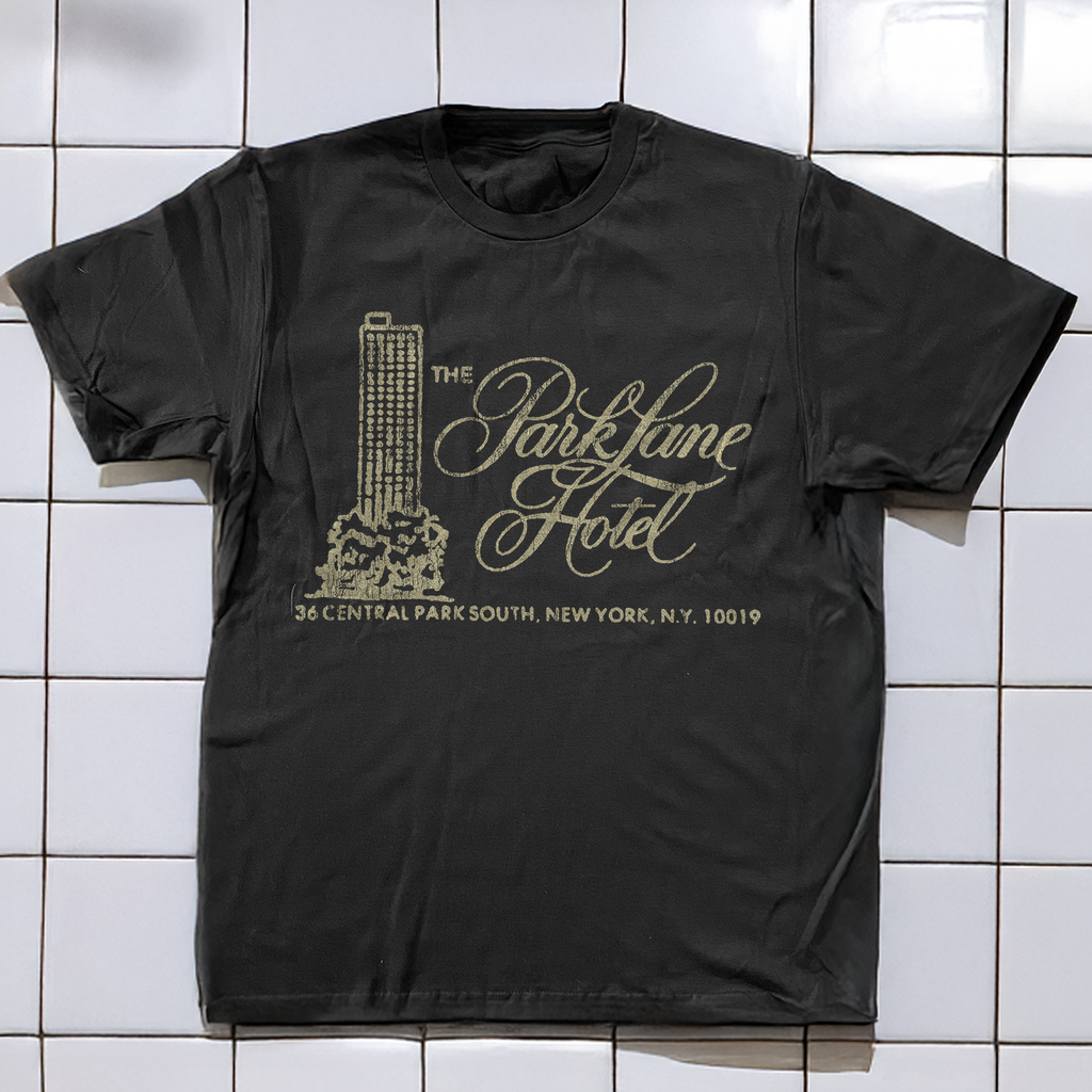 Vintage 90s Park Lane New York Hotel Rare Washed White Graphic T-Shirt