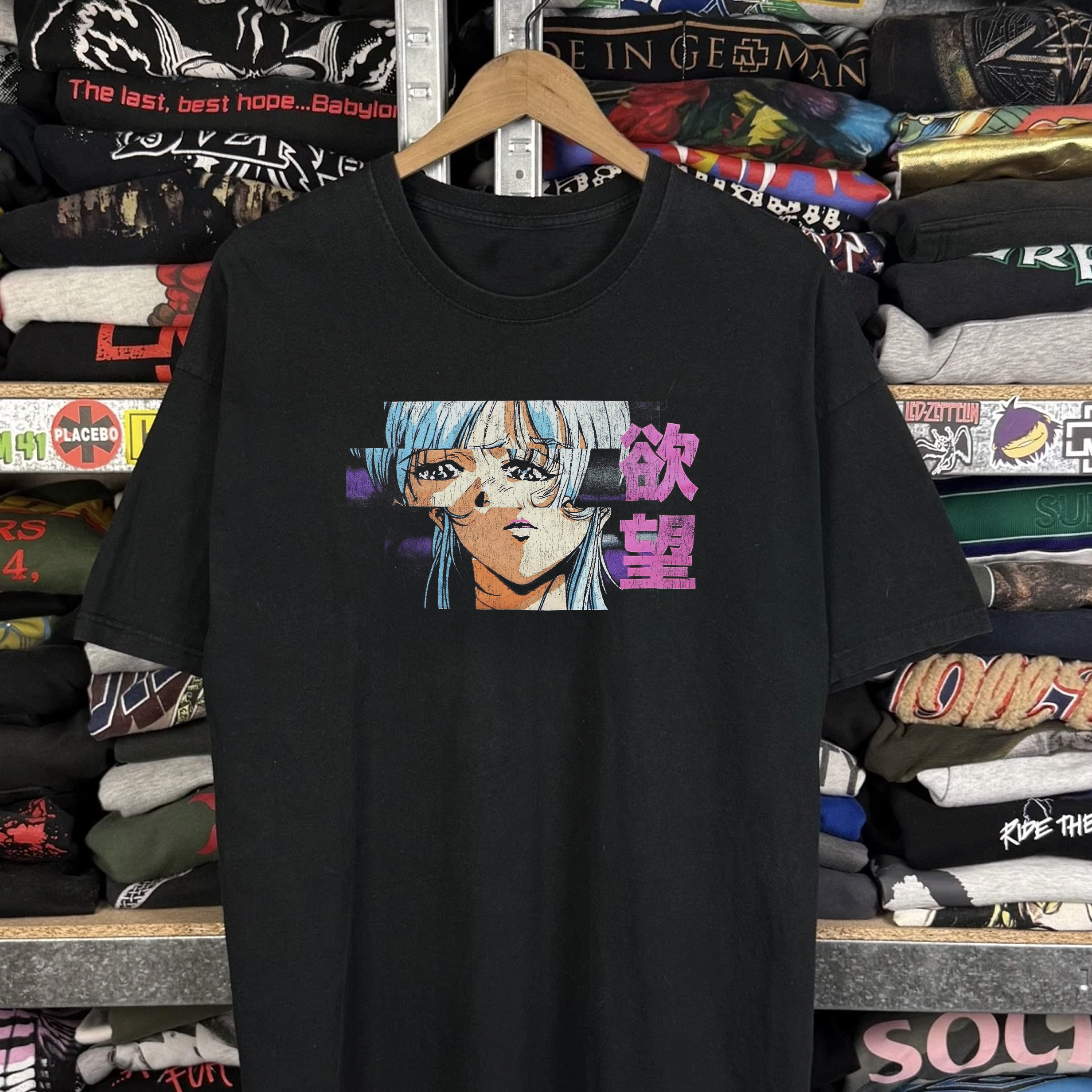 Vintage Rare Macross II Washed Black Graphic Graphic T-Shirt