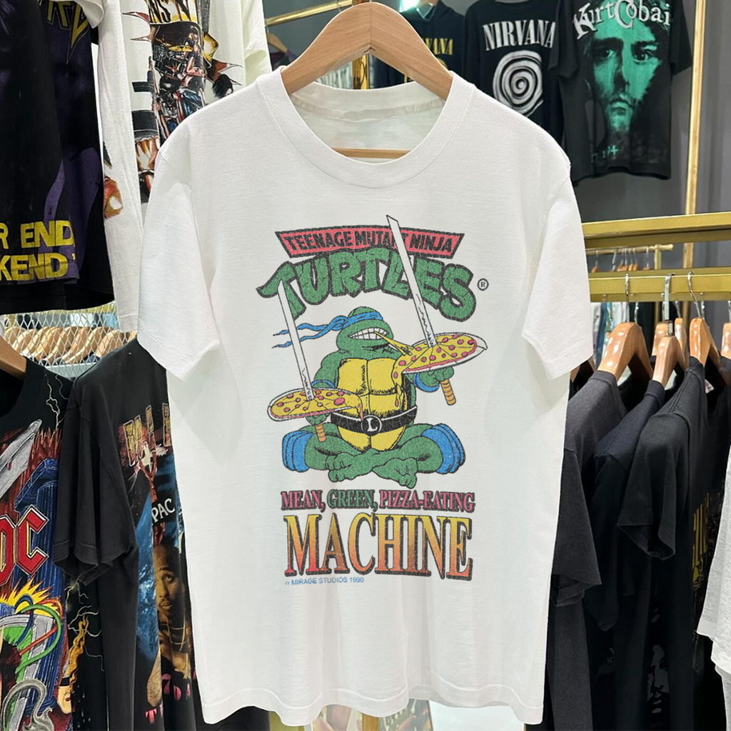 Vintage 90's Leonardo Slammin' Vintage Washed White Graphic T-Shirt