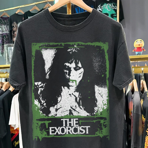 Vintage The Exorcist Washed Black Graphic Graphic T-Shirt