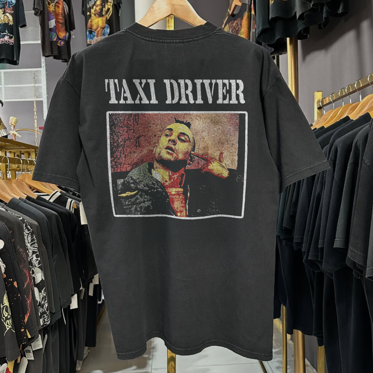 Vintage Taxi Driver 'You Talkin To Me?!' Rare Washed Black Graphic T-Shirt