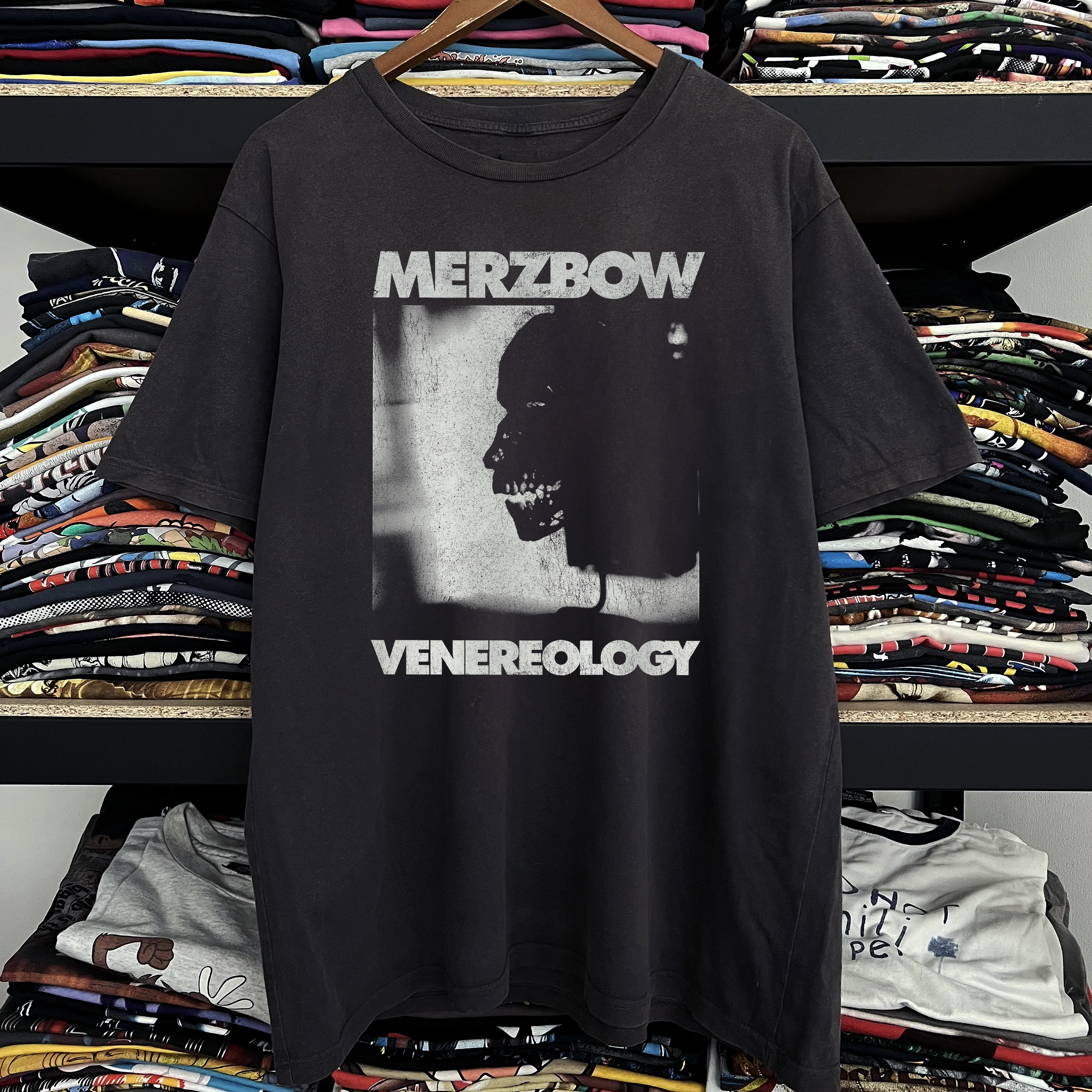Vintage 2000s Merzbow Venereology Washed Black Graphic Graphic T-Shirt