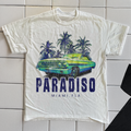 Vintage Hotel Paradiso Miami 2000S Rare Washed White Graphic T-Shirt